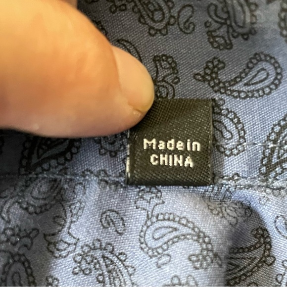 BUFFALO DAVID BITTON Dress Shirt Men’s Size L Slim Stretch Blue Paisley #511 - Picture 8 of 11